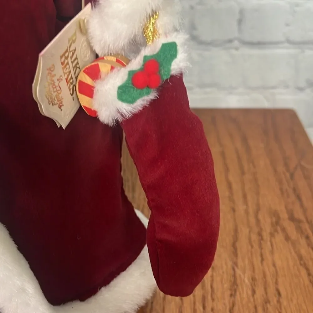 Vintage 1990 ROBERT RAIKES Classic Santa Bear Limited Edition Stand